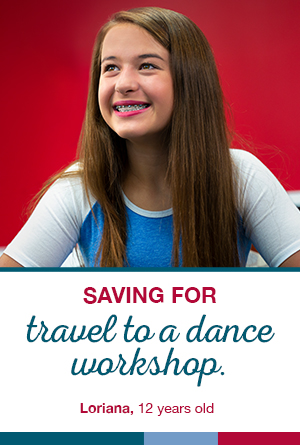 Loriana is saving for travel to a dance competition.