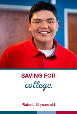 Rafael is saving for college.
